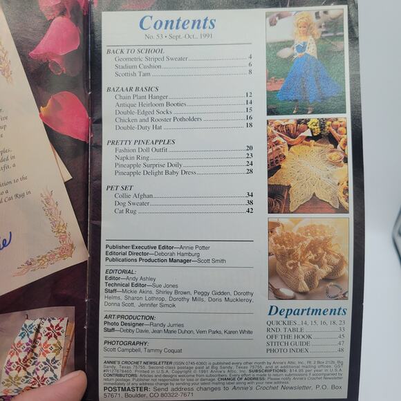 2 Vintage Annie's Crochet Newsletter Booklets Front Page Dog Patterns #53 #48 - Picture 4 of 4